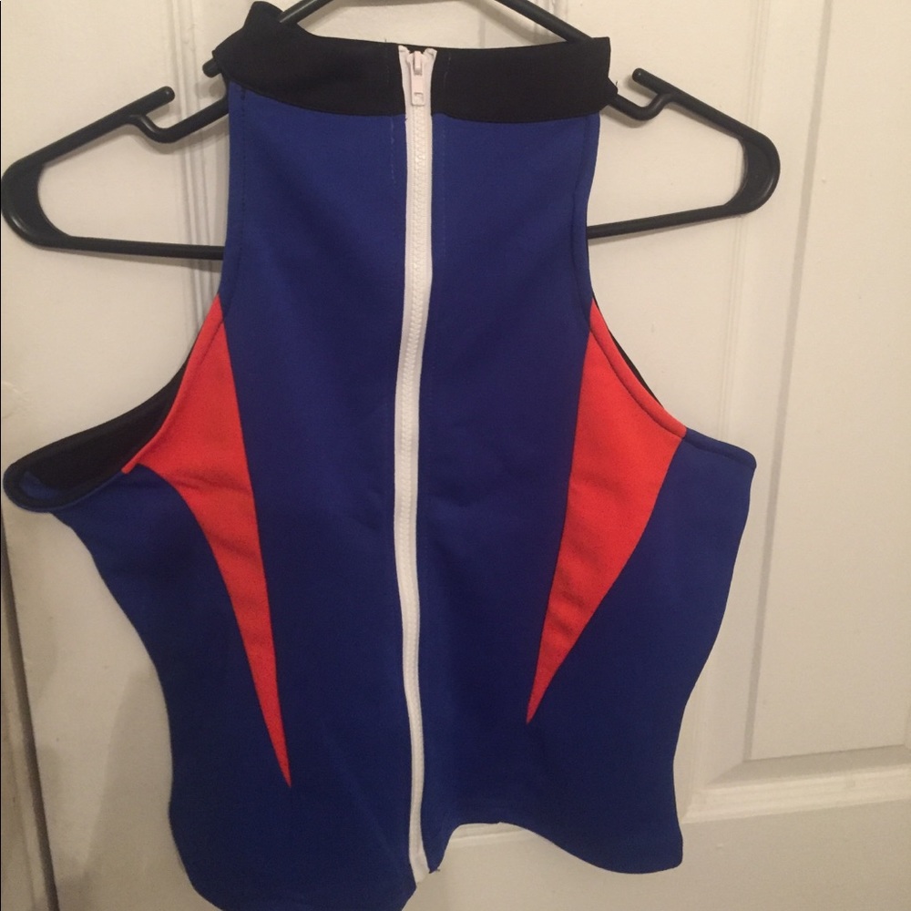 NEW Mock Neck Zip Detail Tee